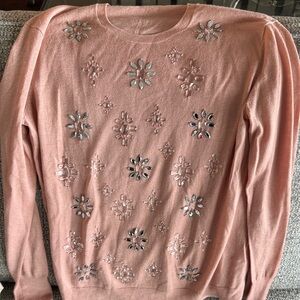 Escada Peach Embellished Sweater